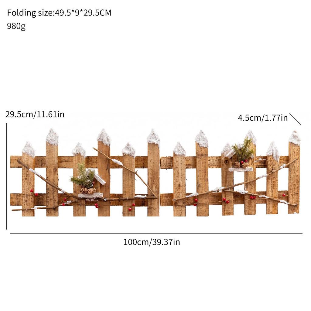Popular Christmas Tree Skirt: Distressed White Wood Fence for Mall Window or Tabletop Decoration