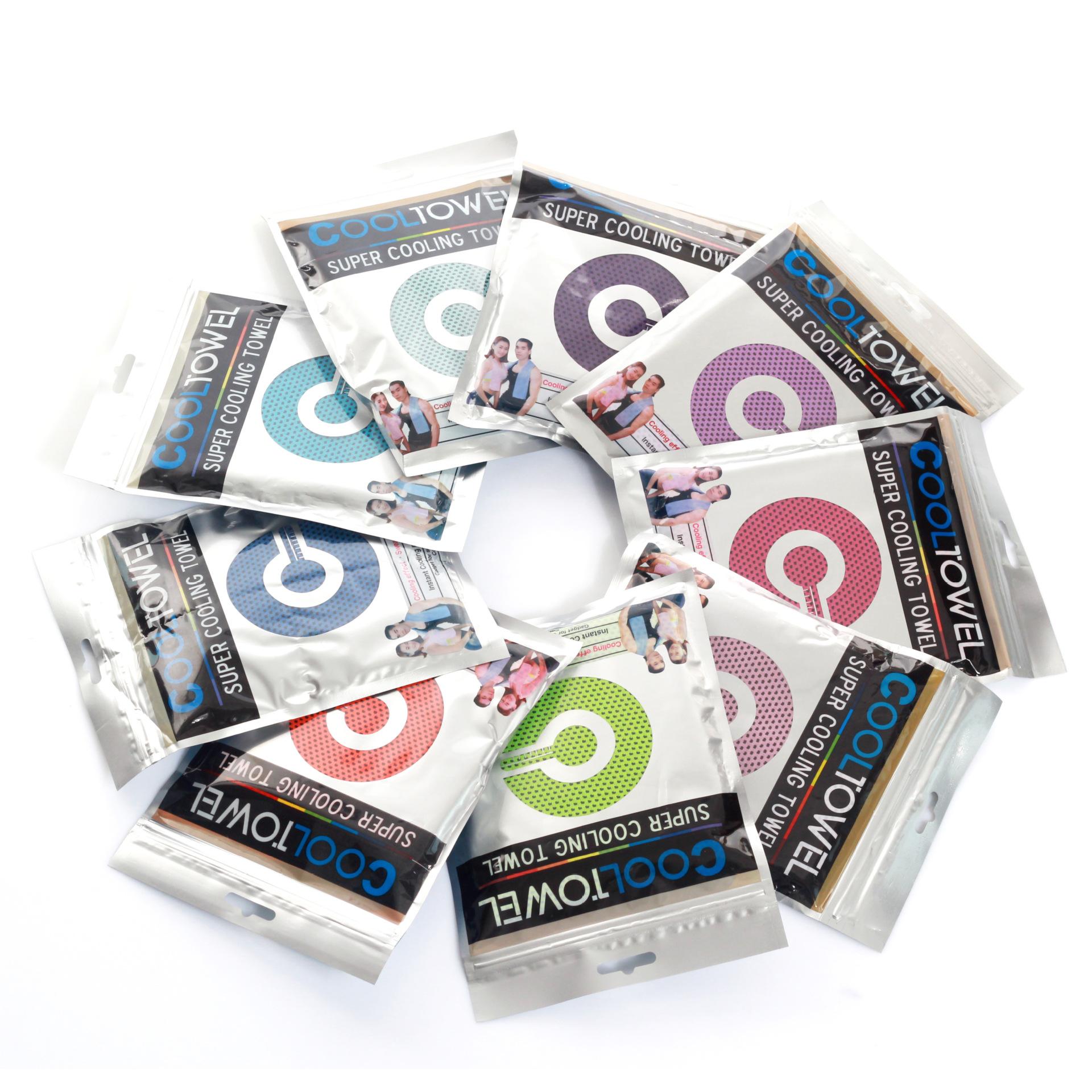 Холодное полотенце охлаждающее фитнес-полотенце пот бег принт холодное полотенце на запястье sealing bag