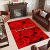 Rose Customize Text Floor Mat Design for Study room Balcony Entryway Hallway Anti-slip Rug Anime Office Decor Perfect Birthday/Christmas Gift Idea