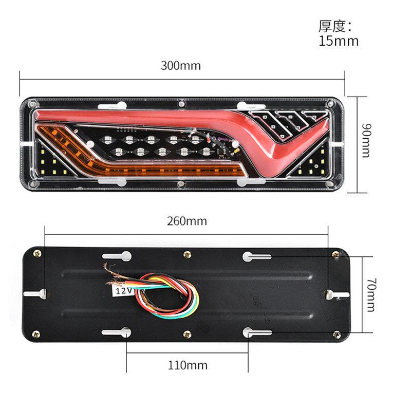 2Pcs 12V/24V Car Trailer Trucks Tail Lights Car LED Rear Tail Light Running Turn Signal Rear Lamps Lorry Bus Taillight Parts