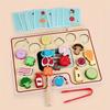 BBQ Grill & Serve Toy Wooden Pretend Play Food Kitchen Toy Cooking Food Playset Montessori Matching Toys Gift for Boys Girls