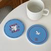 Premium Sense Niche Blue Bird Ceramic Coaster, Free Suction Coaster Like A Bird