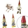 Durable Resin Skeleton Statue Gnome For Spooky And Charming Halloween Decorations