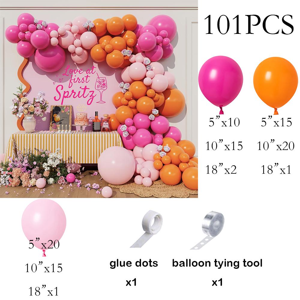 

Tropical Summer Theme Balloons Garland Pink Orange Rose Balloon Arch Kit Baby Shower Wedding Birthday Party Decoration Globos AS Picture