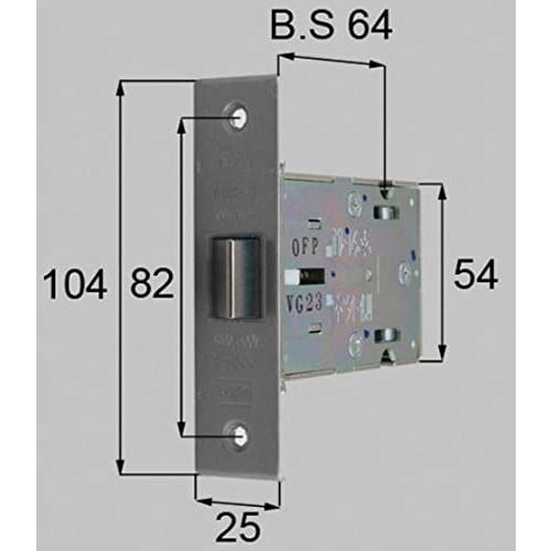 TOSTEM QDC-18 Lock Case for MIWA Latch Box Locks, Replacement, 64mm Backset, Suitable for Plenas S and Other Doors