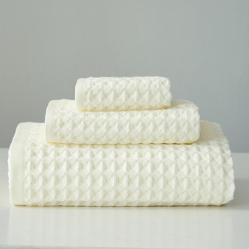 High Quality Waffle Weave Cotton Bath Towel Custom Color Absorbent Soft Face Bar Wrap Towel Large Swimming Dry Towels