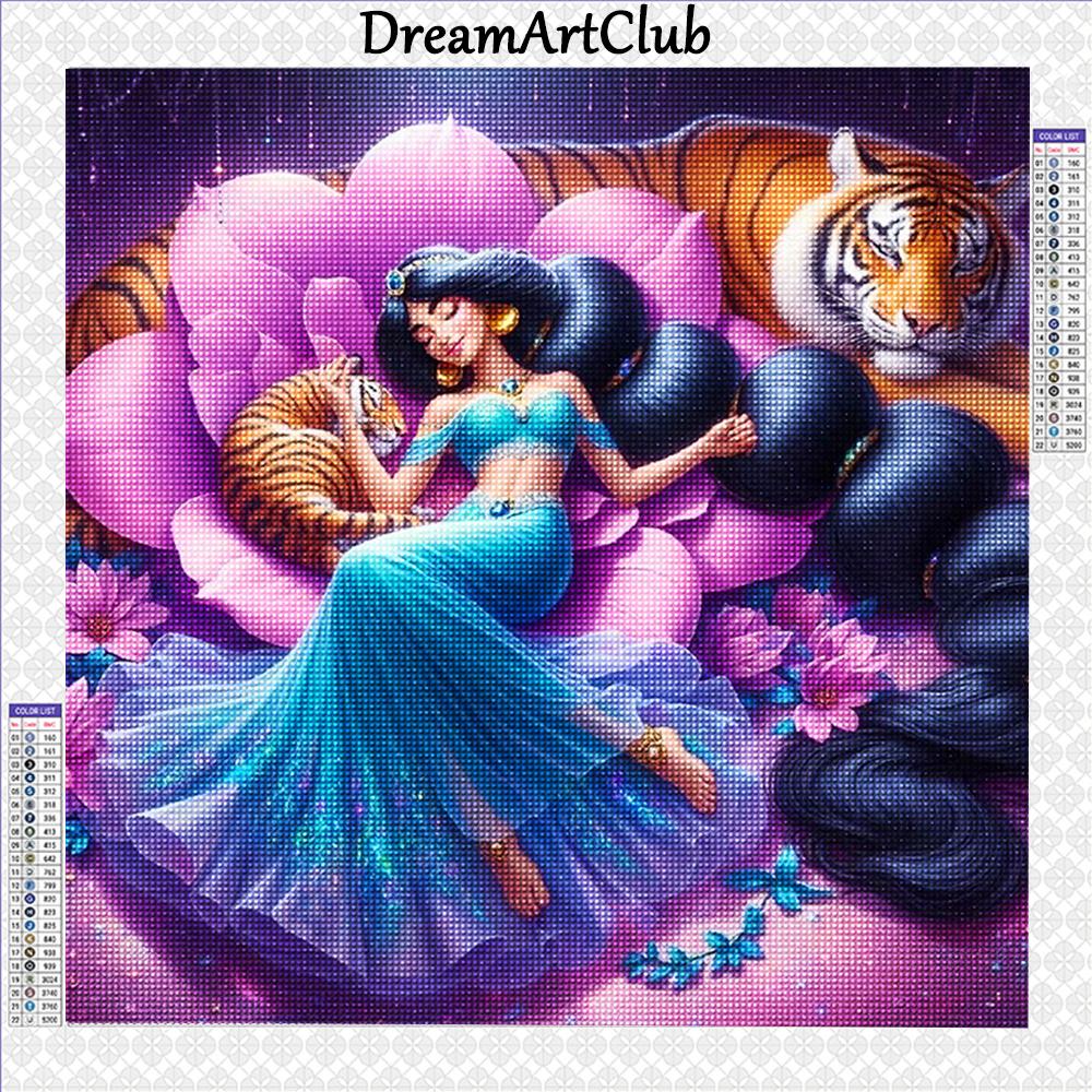 

Алмазная мозаика Жасмин Моана Принцесса Наклейки на стену Живопись Эльза Мерида Вышивка Наборы для вышивания Рукоделие Round 20x20cm