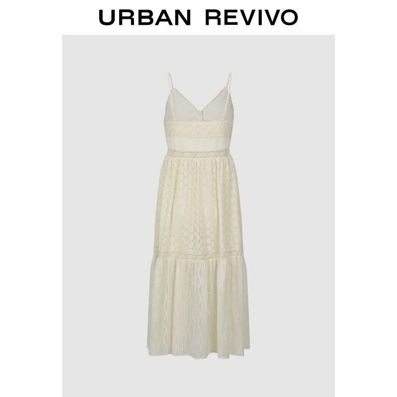 UR 2026 Spring Women s Crochet Lace Camisole Midi Dress L