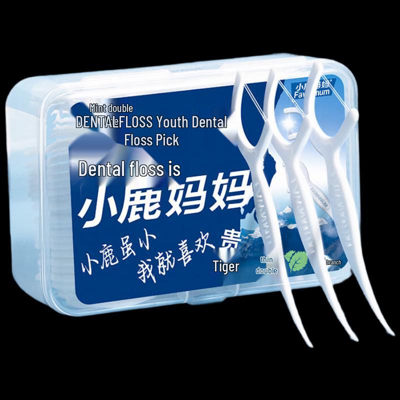

FAWNMUM Mint Double-Line Dental Floss Picks - 10-Pack
