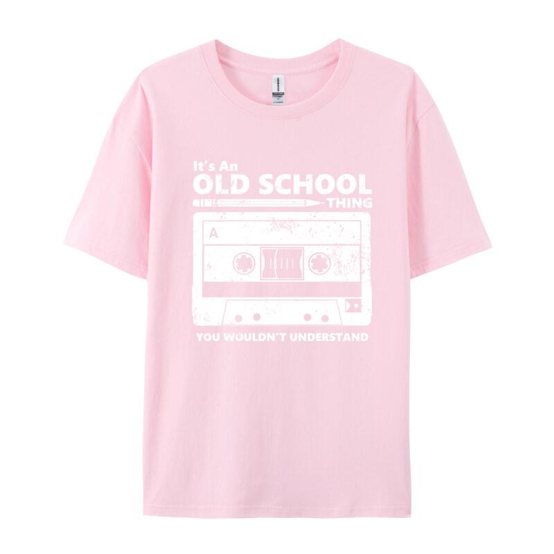 Vintage Unisex Tshirts Old School Skool Cassette Tape 2024 Discount All Cotton Top Tshirts Comfortable Soft Texture