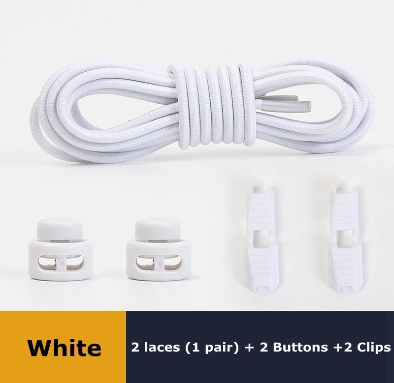 No Tie Shoe Laces Suitable for All Shoes Round Spring Lock Elastic Shoelaces Quick Wear in 1 Second Hiking Sports Lazy Shoelace