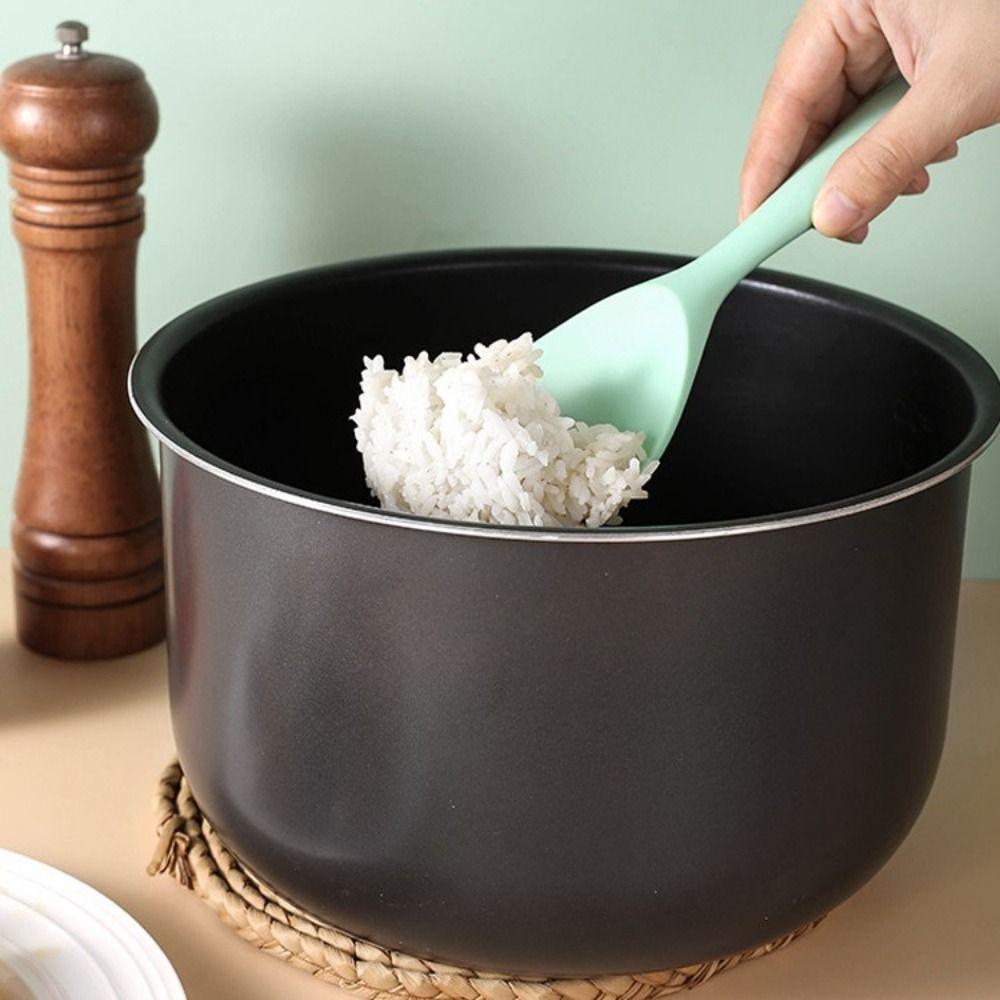 Cleaning Hanging Hole Kitchen Utensils Silicone Rice Spoon High Temperature Resistant Non-stick