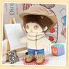 Niannyyhouse 20cm Doll Clothes Fisherman Hat Turtleneck Sweater Jeans Shoes Stuffed Animal Dress-up Cotton Doll Clothes (Beige-2)
