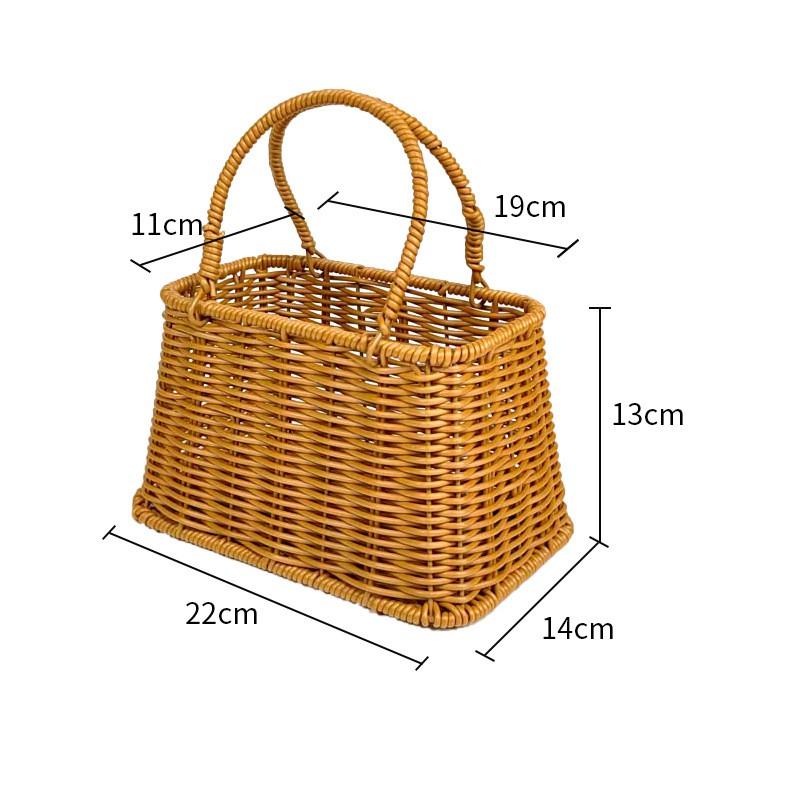 Handheld Woven Storage Basket Cosmetics Jewelry Small Tote Modern Minimalist Design