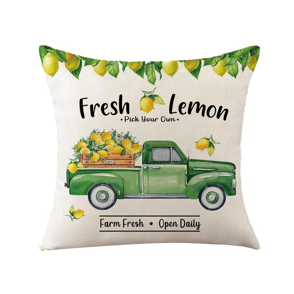 Lemon Print Pillow Cover Nordic Polyester Cartoon Print Home Cushion Cover Living Room Cushion Cover