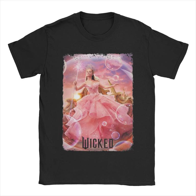 Wicked Fantasy Movie TShirts Unisex Elphaba Glinda Leisure Cotton Tees Crewneck Short Sleeve T Shirt Printed Clothing S