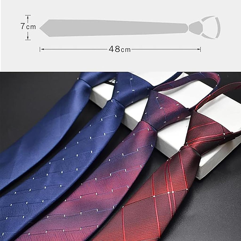 [Love Room] One-Touch Men's Business Tie, Zip-Type Easy Tie, 5-Second Attachment, Suitable for Formal Occasions Such As Weddings, Funerals, Entrance