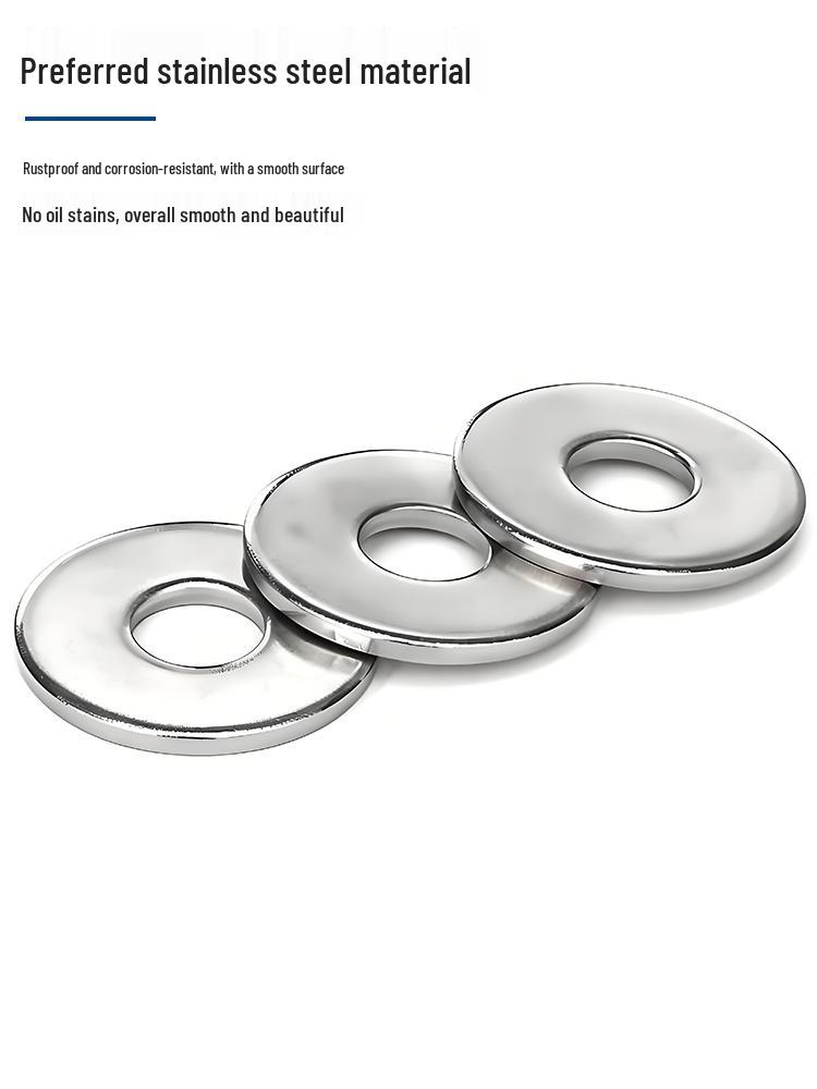 Thickened 304 Stainless Steel Flat Washers - Round Enlarged Spacers (M2-M10) M5*10*1 (2 pcs)