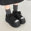 Height-increasing Niche Shell Head Big Head Casual Board Shoes Men's and Women's Platform Bread Shoes Black Shoes