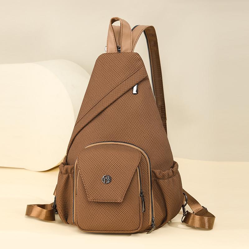 Lightweight Solid Nyl Trendy Sling Bags 2026  Sweet Backpack for Women with Multi-Pockets Casual Versatile Chest Bag