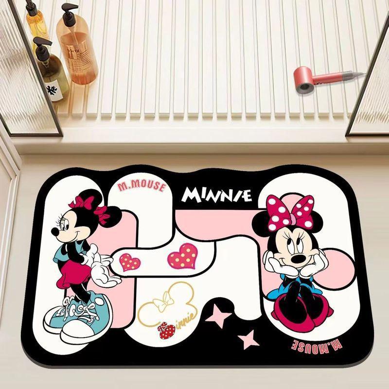 Mata łazienkowa z ziemią okrzemkową Myszki Miki, szybkoschnąca, antypoślizgowa