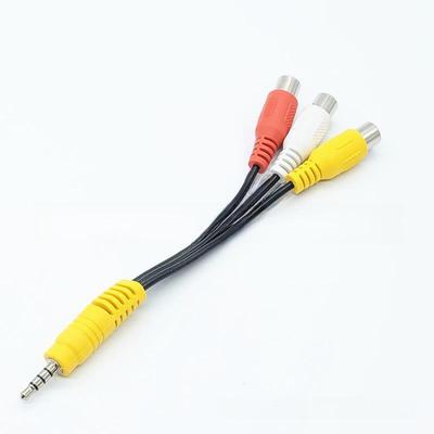 3,5 mm'den RCA'ya 1'den 3'e AV Dişi Adaptör Kablosu Set Üstü Kutudan TV'ye Bağlantı