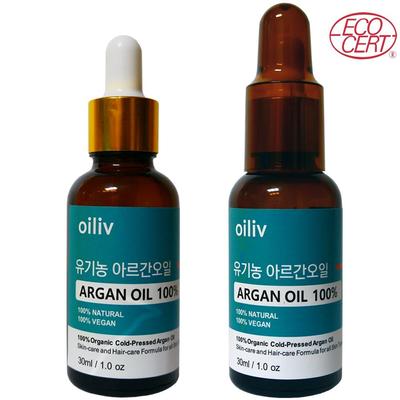 Oilive Bio-Arganöl-Konzentrat 100 % Feuchtigkeitsöl (1+1 Sonderangebot) 30 ml + 30 ml