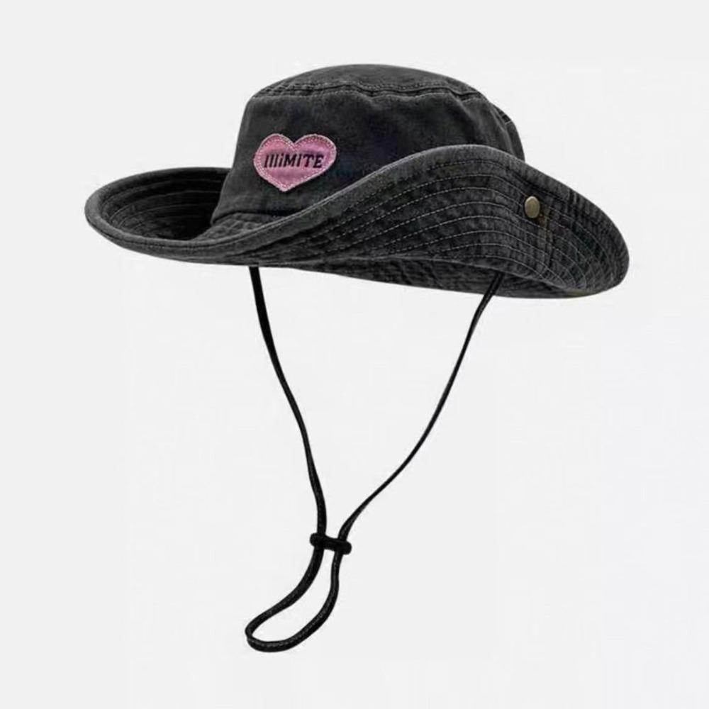 Wide Brim Cowboy Cap UV Protection Sun Hat Retro Bucket Hat  Women