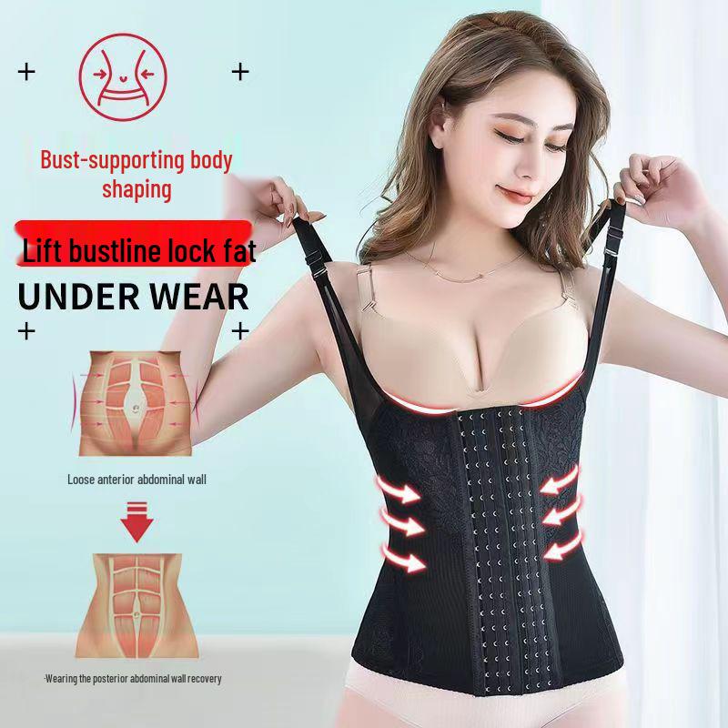 Women's Plus Size 6-Row Hook Abdomen Control Corset Top for Strong Upper Body Slimming