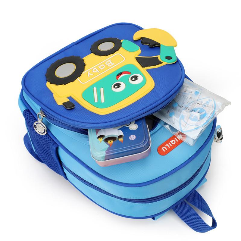 Construction Equipment Kids Backpack With Breathable Material And Cartoon Excavator For Early School