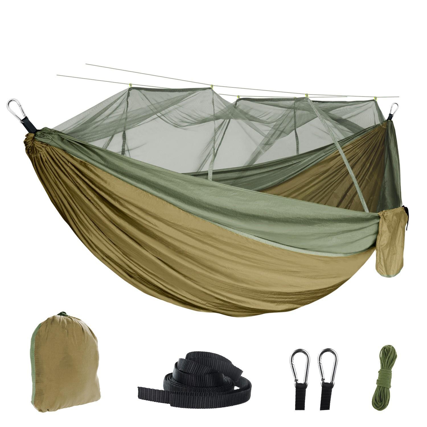 Outdoor Portable Hammock Fabric Single and Double Size Outdoor Camping Fishing Hiking Garden Hammock зелёный