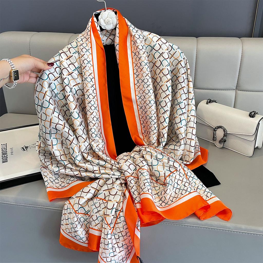 Women 180*90cm Fashion Beautiful Soft Silk Scarves Female Lady Shawl Hijab Wrap Foulard Bandanna Muffler Beach Pareo