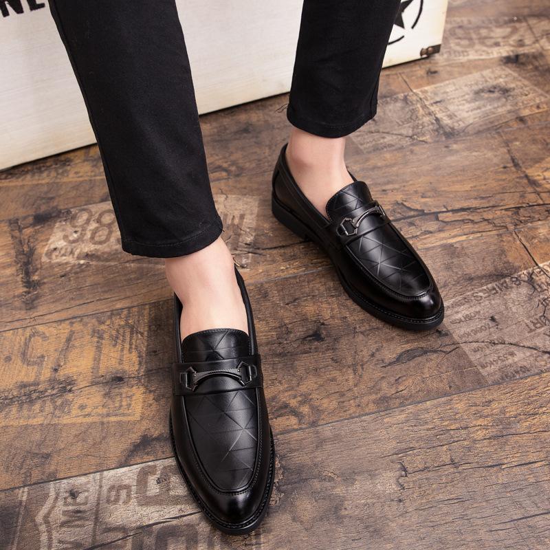 Leather Shoes Autumn Dress Casual Soft Sole Inner Height Increase Hair Stylist British Pointed Head Winter Velvet