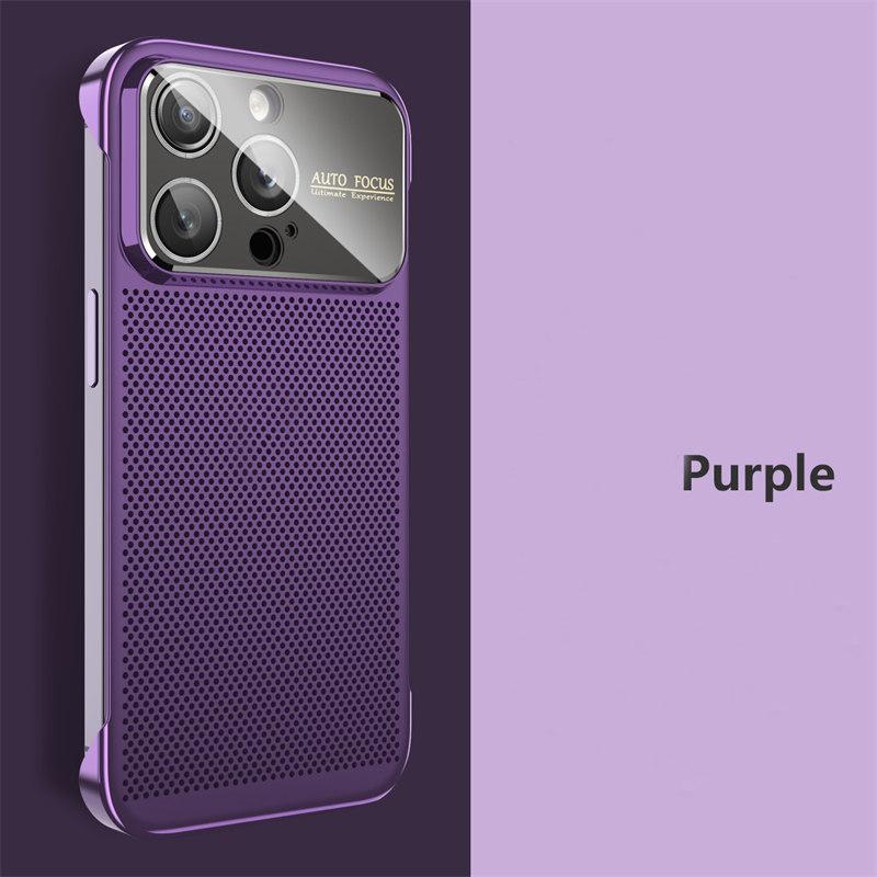 

Охлаждающий чехол для телефона без оправы для iPhone 14 12 13 Pro Max 13Pro 15Pro, стекло, защита линз с большим окном, противоударный чехол от падения iPhone 12 фиолетовый