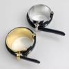Silver Exaggerated Metal Bangle Armlet Women Open Bangle Belt Buckle Leather Bracelet  Daily