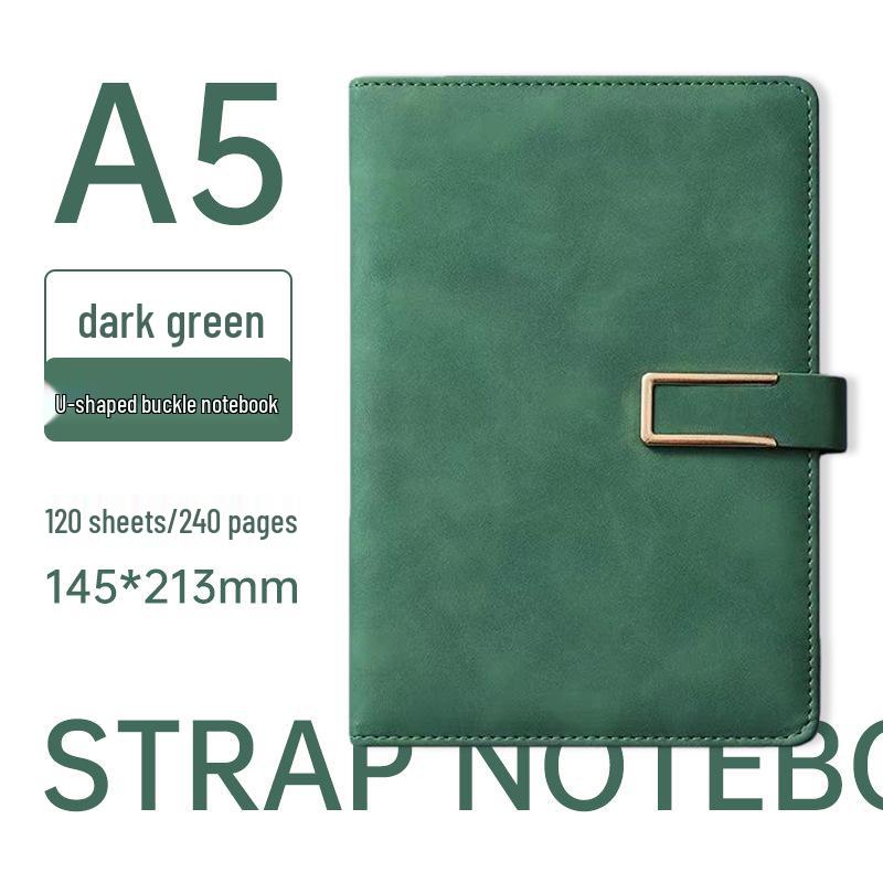 Elegant A5 U-Shaped Buckle Notebook Gift Set - Customizable for Business Meetings