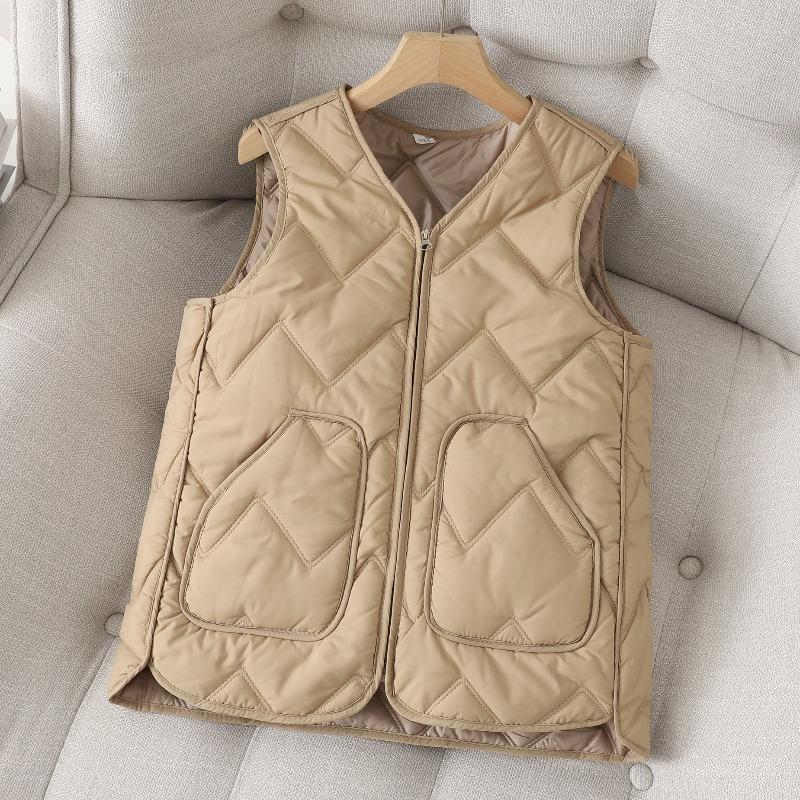 Winter Women Vest Cotton Lightweight Warm Slim Casual Outerwear Jacket