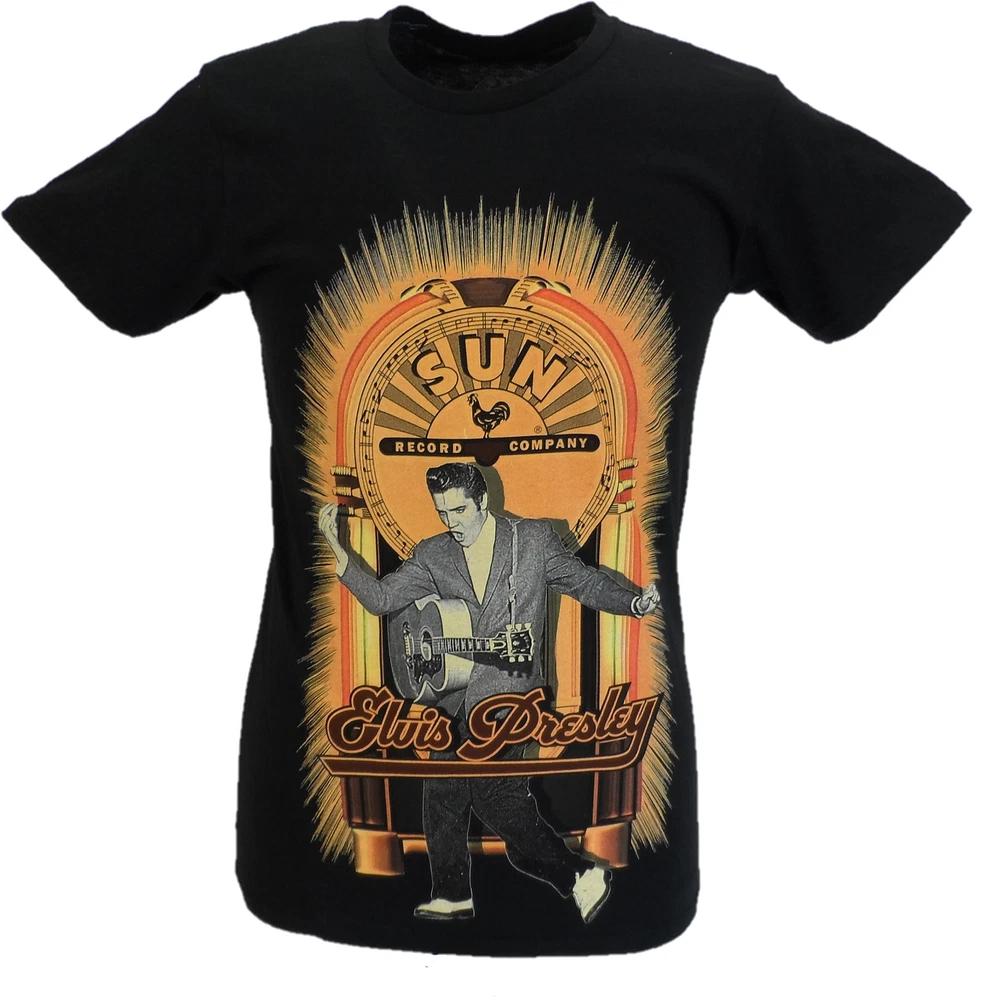 Unisexs Black Official Sun Records Elvis Rocking T Shirt S