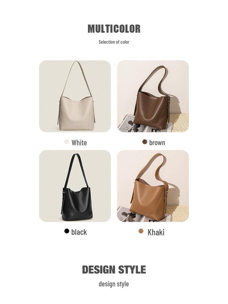 High-End Women's Large Capacity PU Shoulder Tote Bag - Simple and Versatile for Autumn and Winter