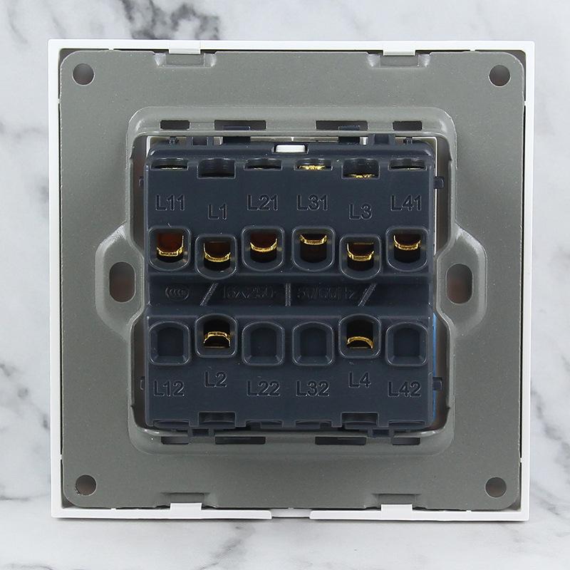 Universal 86 Type Four-Gang Single-Pole Wall Switch (British/European/German/French Standard)