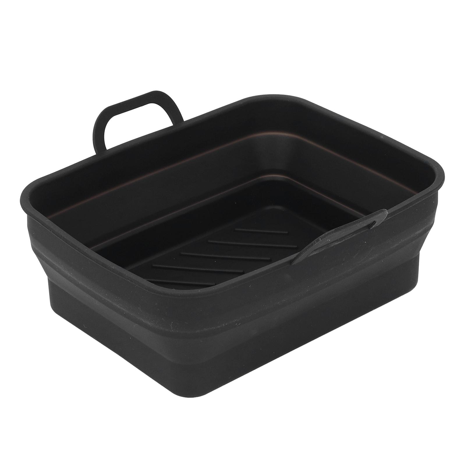 

Силиконовый горшок для аэрофритюрницы Прямоугольный вкладыш для фритюрницы Поддон Замена для кухонных кулинарных аксессуаров чёрный