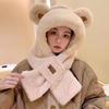 Sombrero de Peluche con Orejas de Conejo y Bufanda Para Mujer Estilo Invierno Lindo Grueso Cálido Protector de Orejas Sombrero Lei Feng