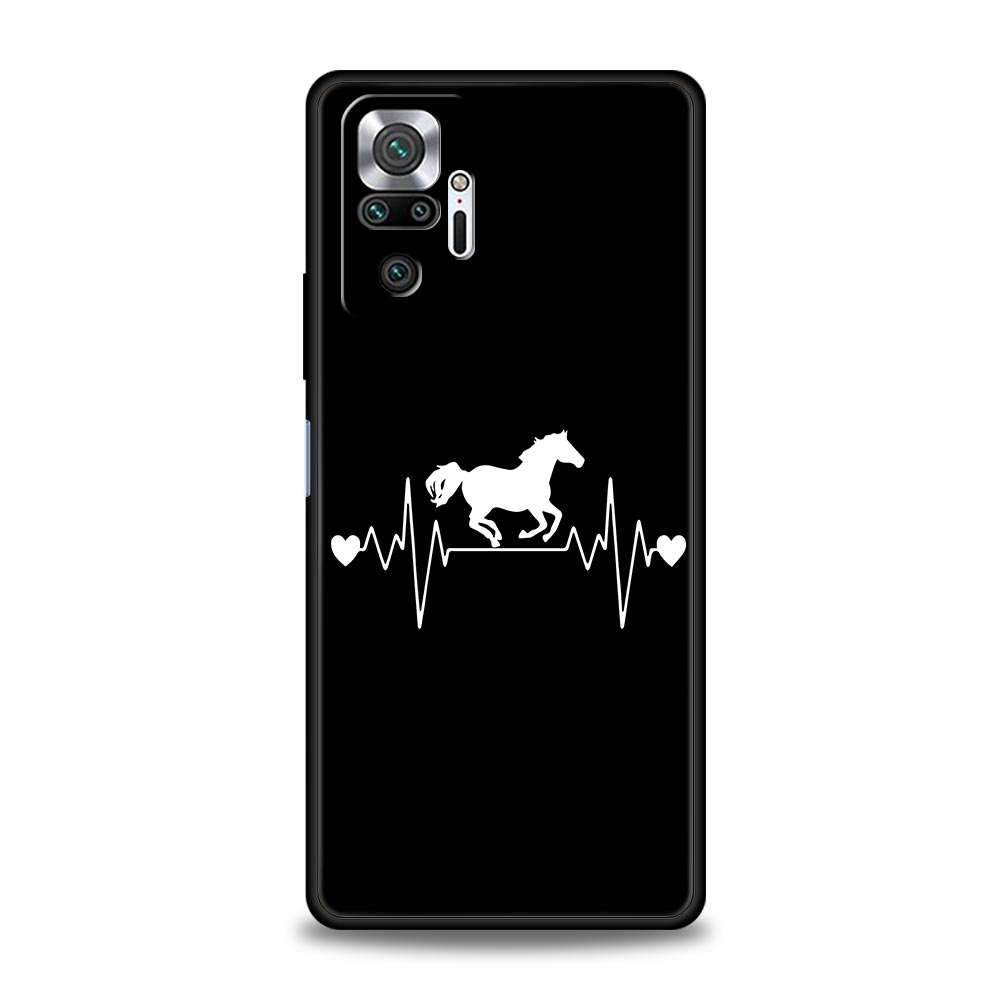 Animal Art Horse Phone Case For Xiaomi Redmi Note 14 13 5G 10 11 12 Pro Plus 4G 14C 13C 12C 10C Black Cover