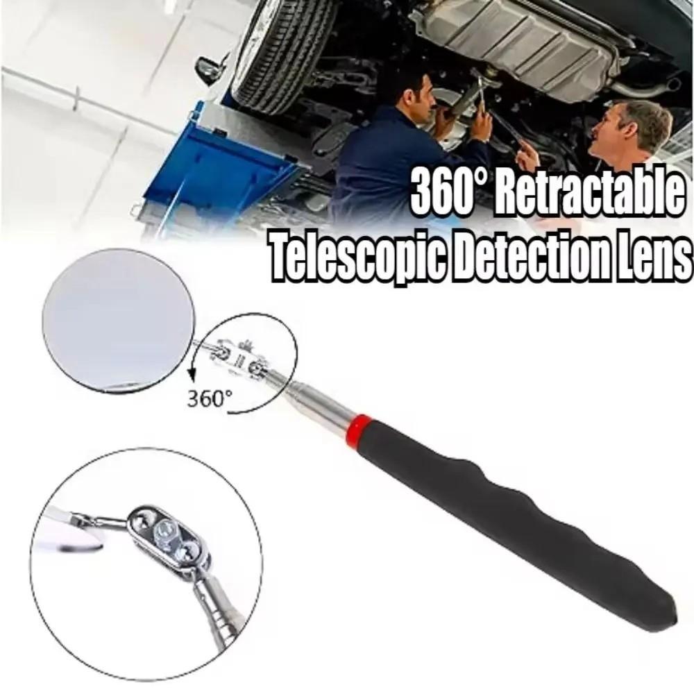 Long Handle Telescoping Inspection Mirror Round Extendable 360° Swivel Mirror Mechanic Repairing