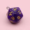 20-Sided Pearl Acrylic Dice Shaker Bag Keychain Pendant for DIY Jewelry