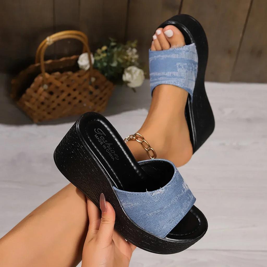 Fashion Wedge Sandals Women Comfortable Walking Shoes Outdoor Casual Anti-slip Summer Trend Lightweight Platform Slipper Slides Women