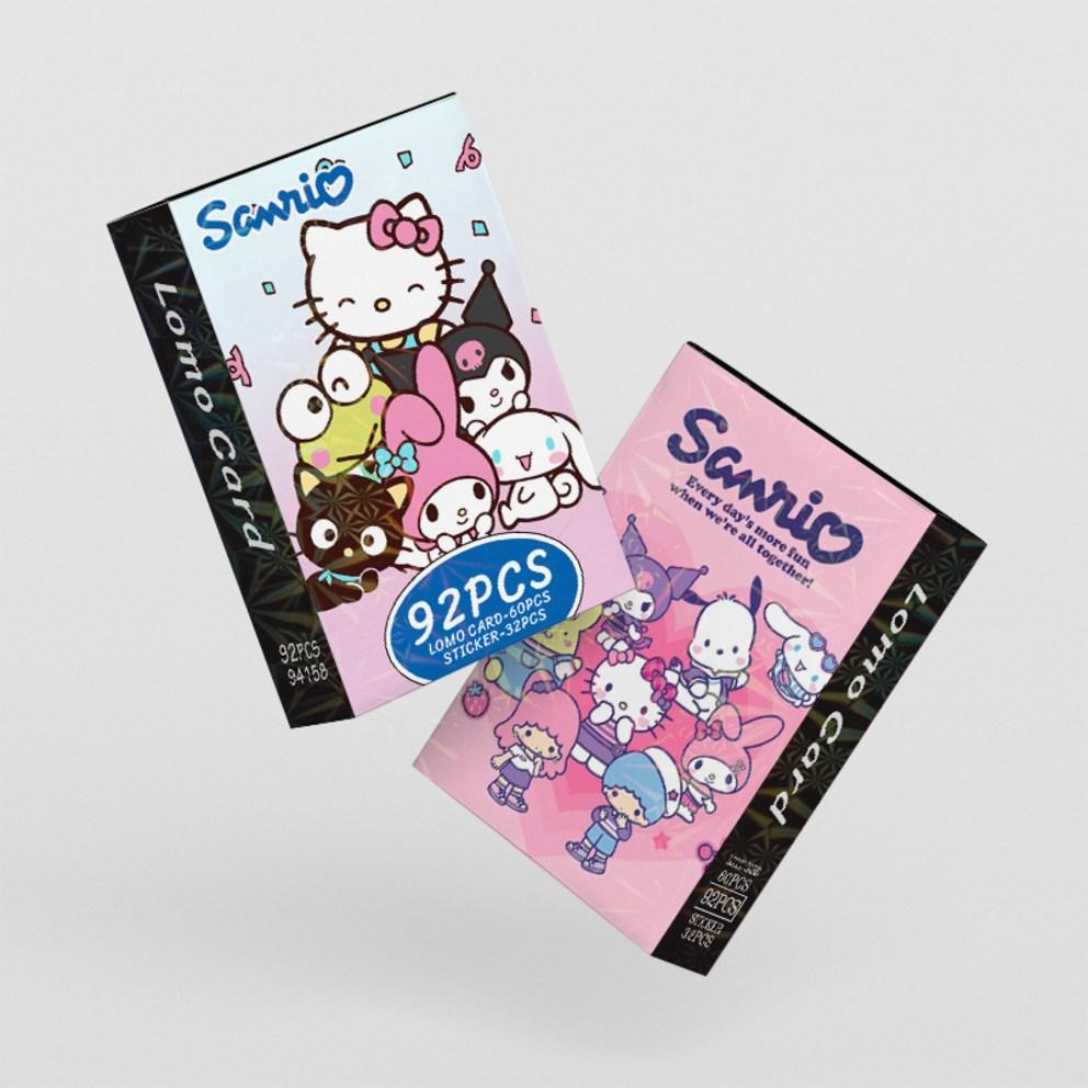 Sanrio Photocard Goods LOMO Illustration Photocard 60pcs + Mini Sticker 32pcs, Party, 1ea