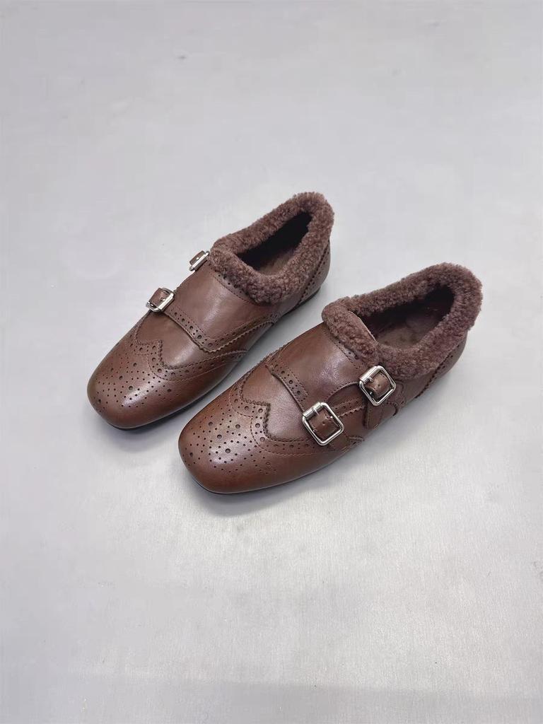 Women's Thick-soled Winter Fur One Lightweight Warm Anti Cold Padded Snow Boots Non-slip Wear Casual Sneakers Cotton Boots Leather Shoes