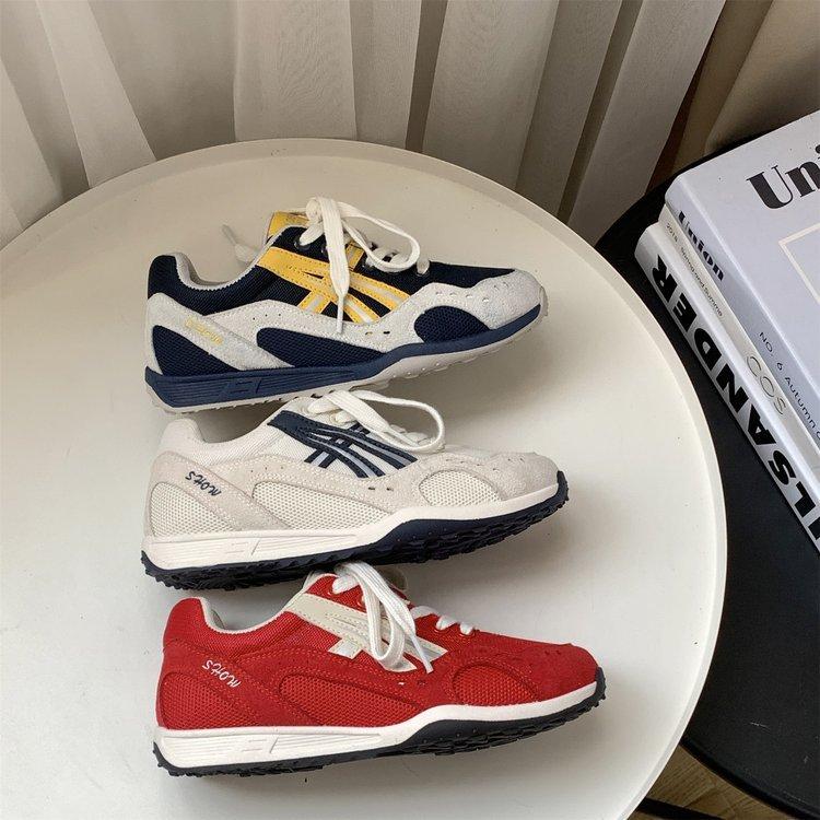 [Youshilai] 2025 Autumn New Mesh Breathable German Training Shoes Women's Color Matching Flat Bottom Non-slip Casual Sports Shoes