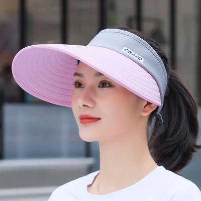 Cycling Sports Hat Ladies Wide Brim Outdoor Summer Sun Cap Beach Cap Empty Top Suncap Visor